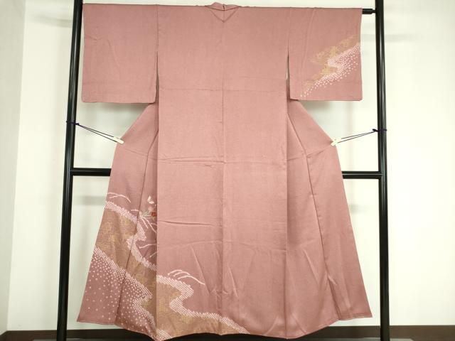 平和屋着物○訪問着 絞り 刺繍 仕覆草花文 正絹 逸品 AAAZ0223zg