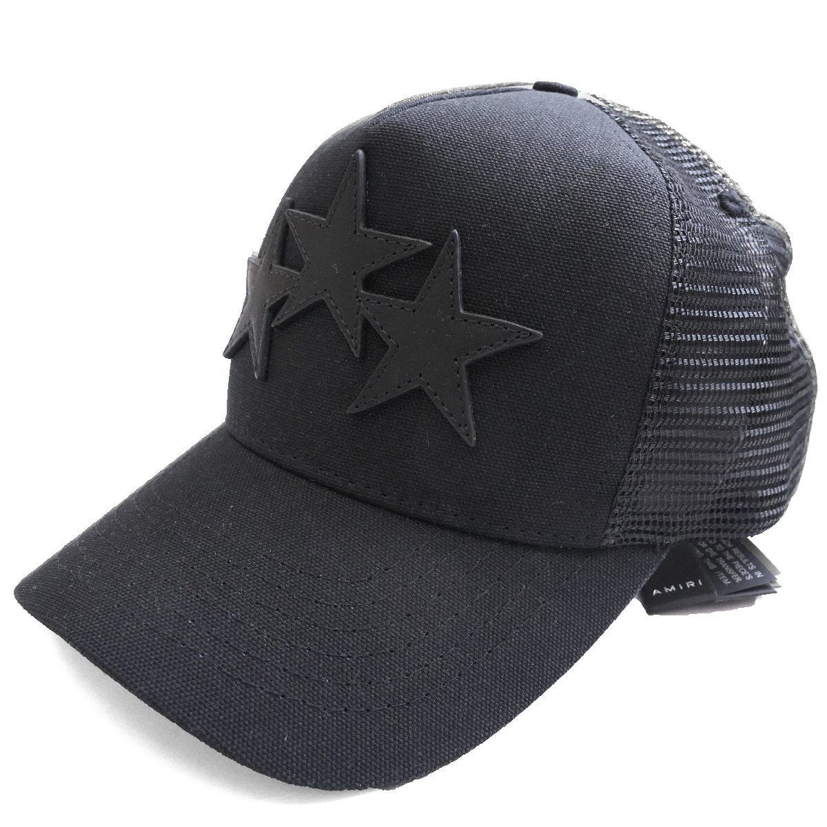 ◆AMIRI◆アミリ◆3 STAR TRUCKER HAT トラッカー ハット◆ブラック 黒◆フリーサイズ◆メッシュキャップ スリースター ベースボールキャップ 帽子 野球帽 ♥ 正規品