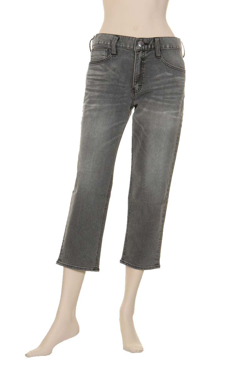 JEANS ジーンズ レディース ボトムス ブラック グレー テーパード CROPPED クロップド ストレッチデニム 伸縮性 美脚 ブラックデニム パンツ サンプル品 きれいめジーンズ 七分丈 おしゃれパンツ レディースカジュアルパンツ