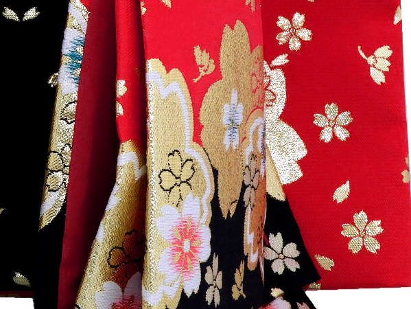 着物美人 送料込み 七五三 女の子 結び帯 大 L 7歳 女の子着物用 七五三着物用 7歳着物用 七五三結び帯 結び帯女の子 結び帯赤 結び帯7歳 付け帯 作り帯 子供 女児 キッズ ジュニア 6 7 8歳 赤 黒 桜 m513007