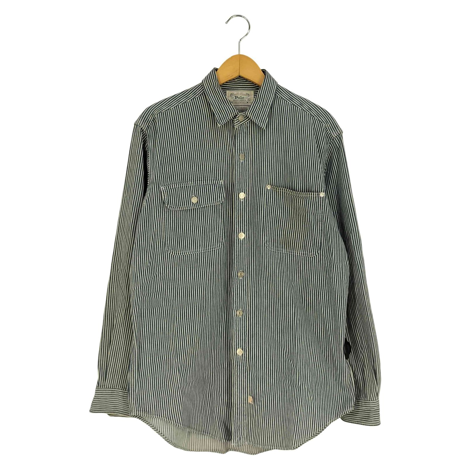 RRL Ralph Lauren ヒッコリーストライプシャツ メンズ RRL Ralph Lauren ヒッコリー ストライプ デニムシャツ