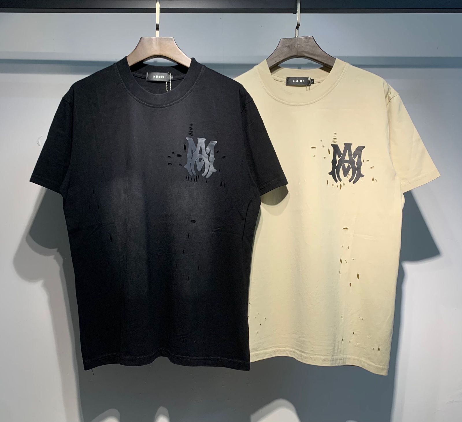 シンプル◇AMIRIアミリ◇ ロゴ コットンジャージーTシャツ 2カラー  