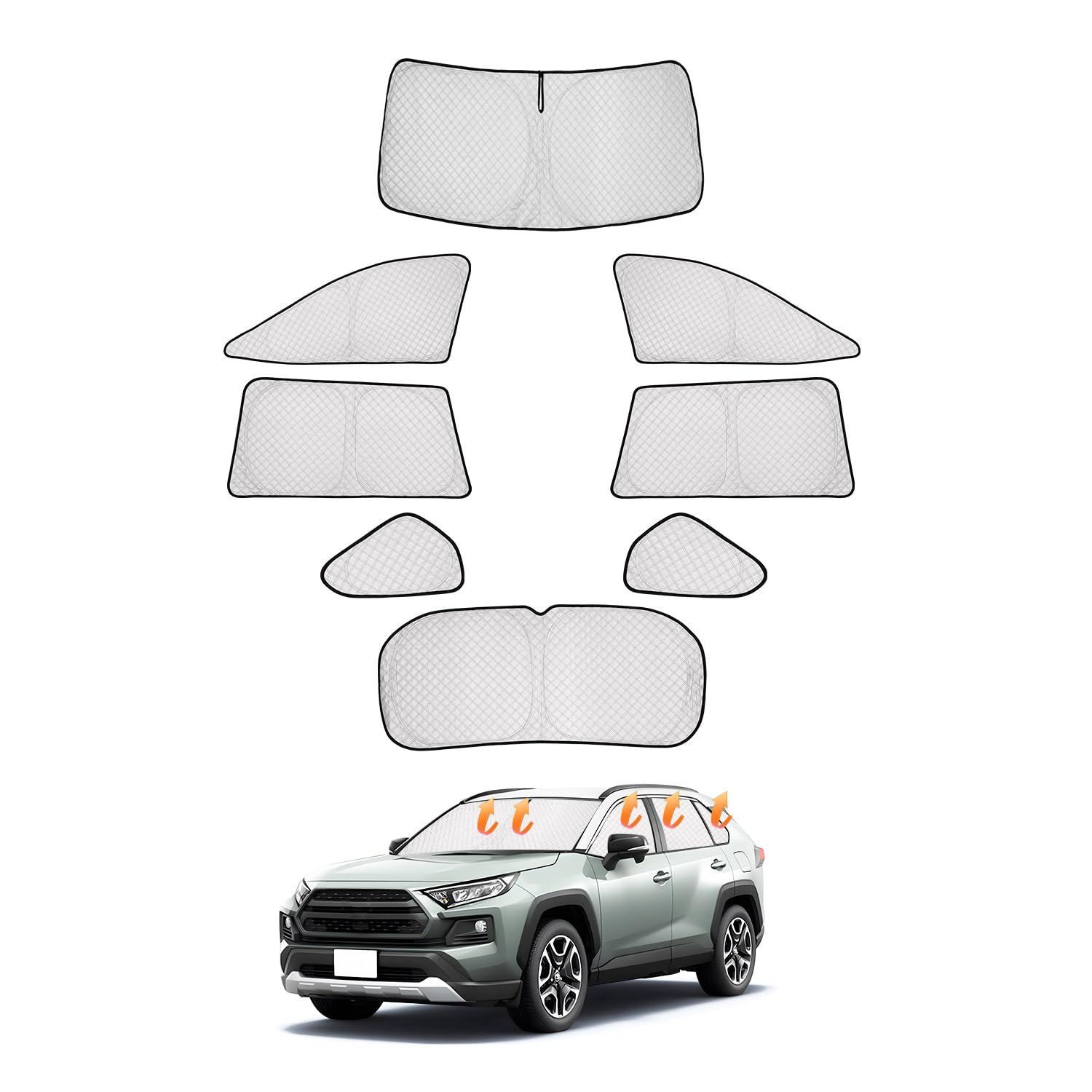 CARVANTA トヨタ RAV4 50系 サンシェード 遮光シェード 車中泊 フロントサンシェード 全窓対応 サイドサンシェード プライバシー フルセット マルチサンシェード TOYOTA RAV4 XAA50|XAH50|XAP50 2019年4月～