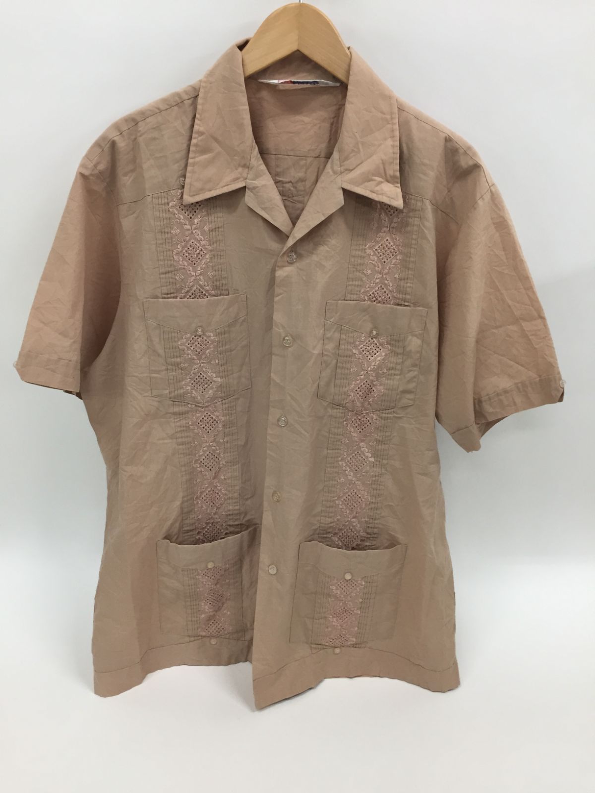 70s ROMANI キューバ オープンカラー シャツ ROMANI 70's オープンカラー キューバシャツ ヴィンテージ【M128