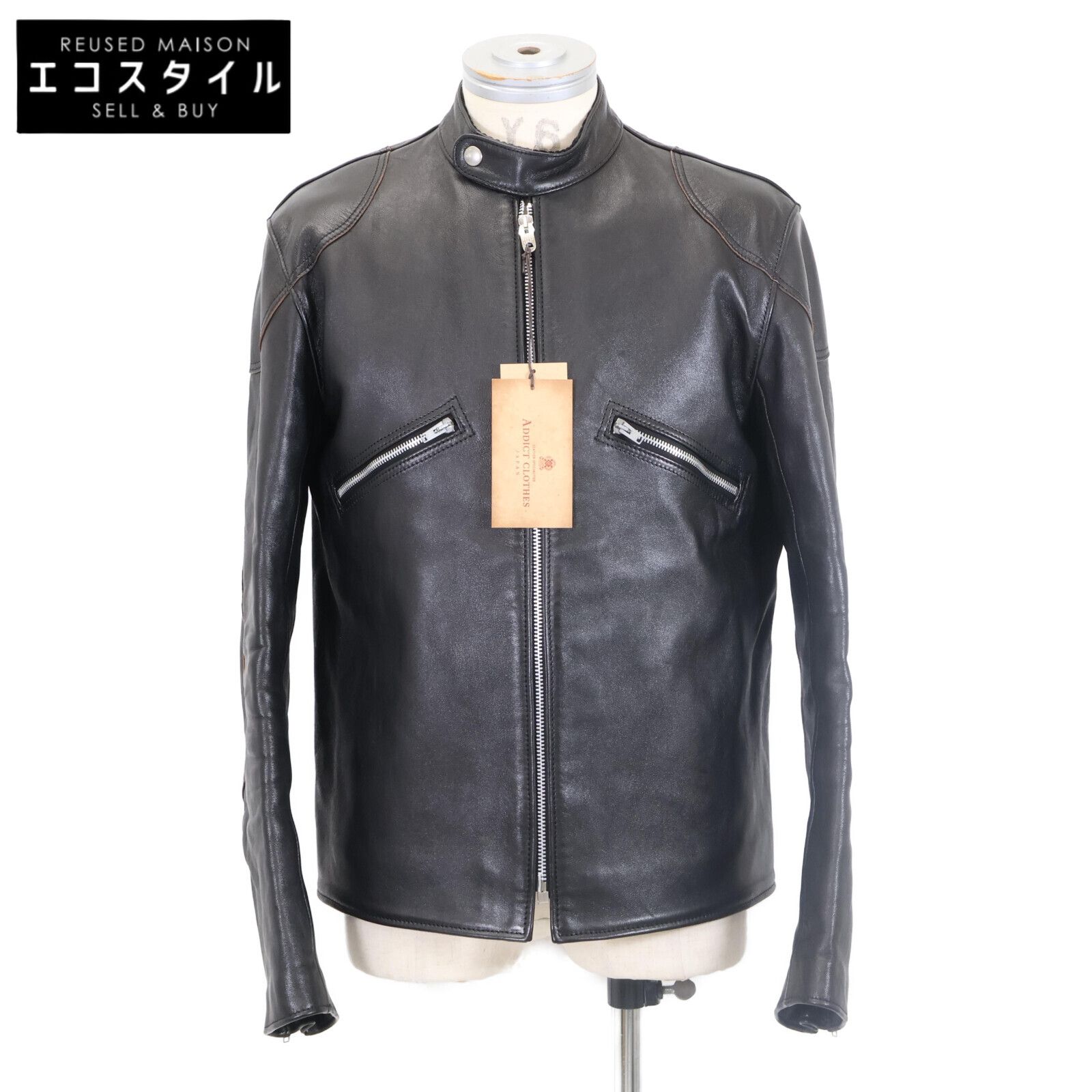 ADDICT CLOTHES アディクトクローズ AD-05 シープスキン フルベジタブルタンニング 茶芯レザー クラブマン 40