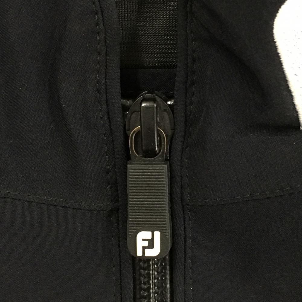 フットジョイ ジャケットブルゾン 黒 裏地付き ネック刺しゅう ジップポケット  メンズ XS ゴルフウェア FootJoy