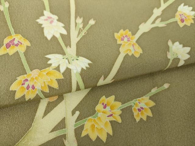 平和屋着物○本加賀友禅作家 東藤岳 訪問着 友禅 枝花文 正絹 逸品