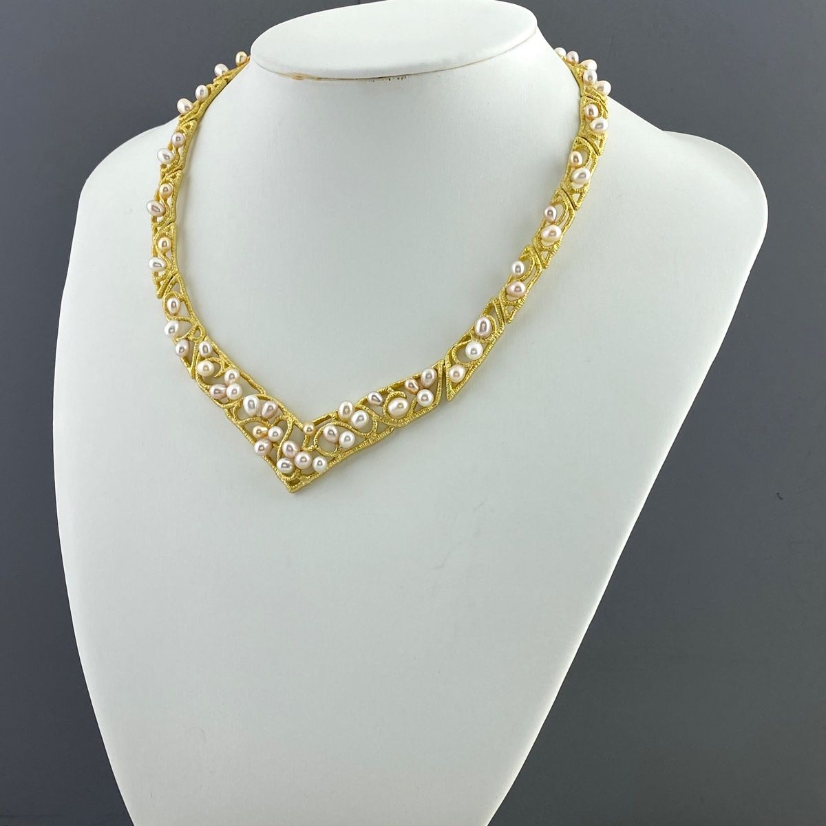 タサキ TASAKI パール デザインネックレス YG イエローゴールド 