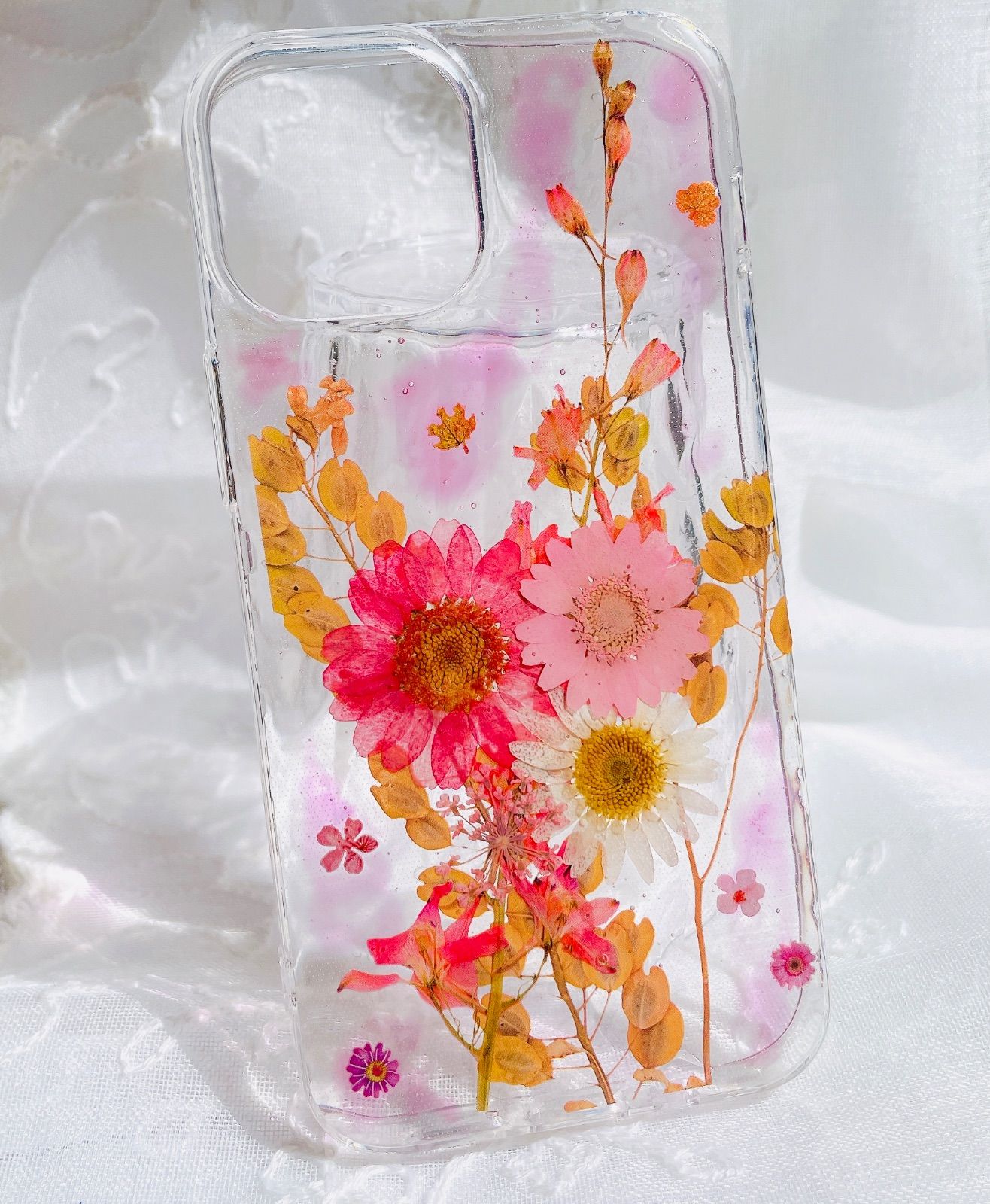 りらっくま様専用ページ☆押し花ケース スマホケース (iPhone)のフリマ