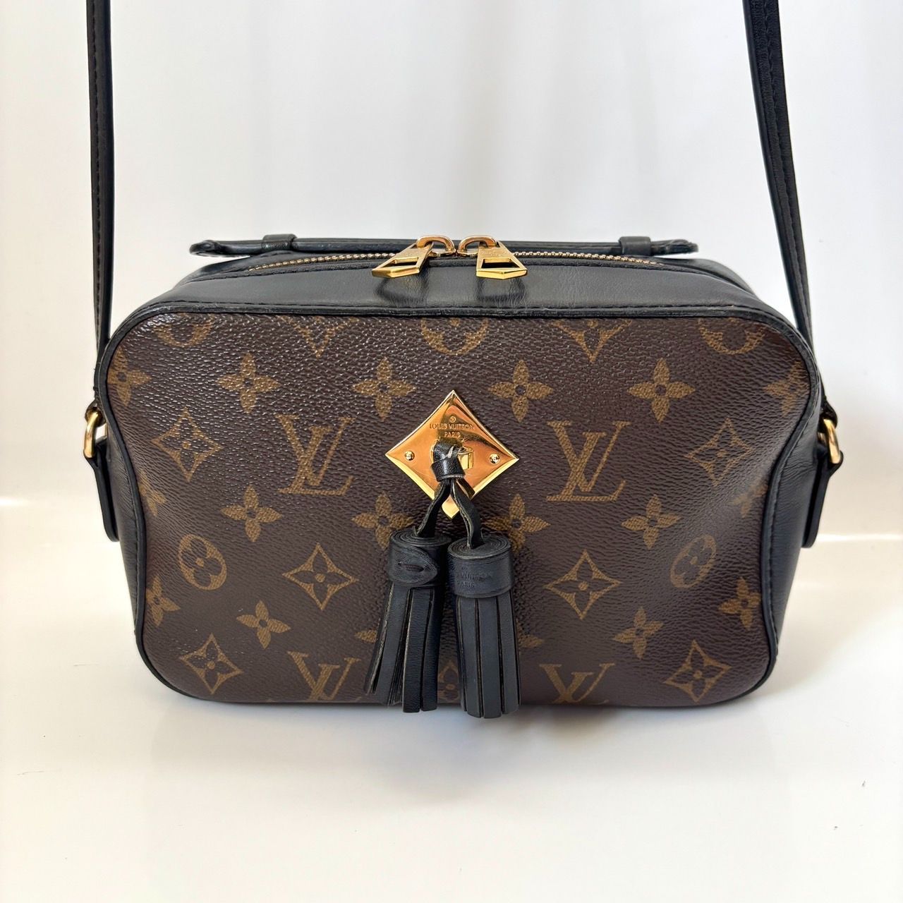 LOUIS VUITTON モノグラム ハンドバッグ 保存袋付き 保存袋付き 良品◎Louis Vuitton ルイヴィトン サントンジュ ロゴ