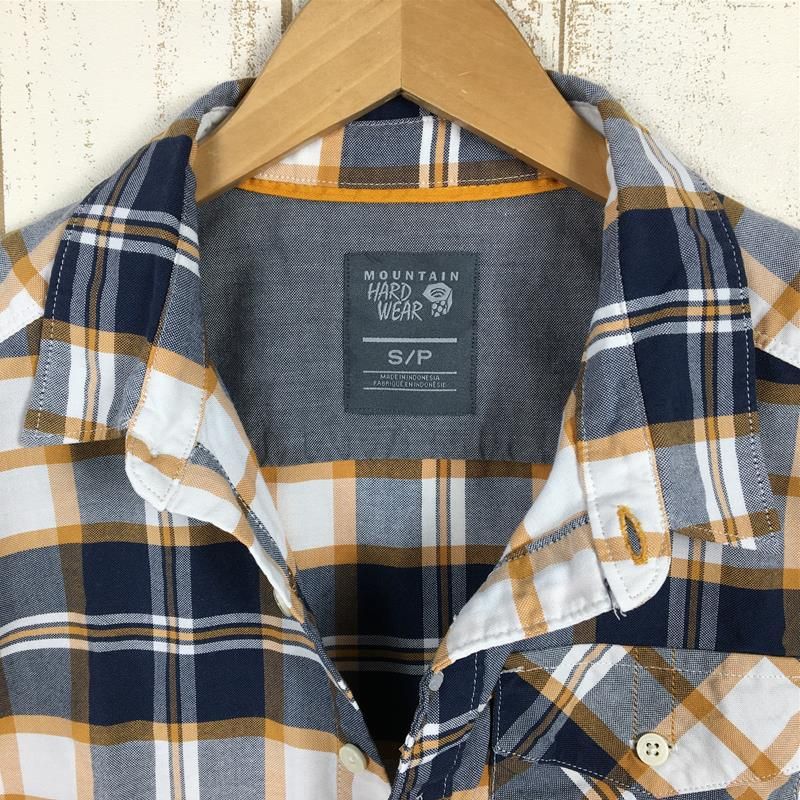 MENs S マウンテンハードウェア ショートスリーブ プレイド シャツ Short Sleeve Plaid Shirt コットン/ポリ 速乾 MOUNTAIN HARDWEAR OE6525 ネイビー系