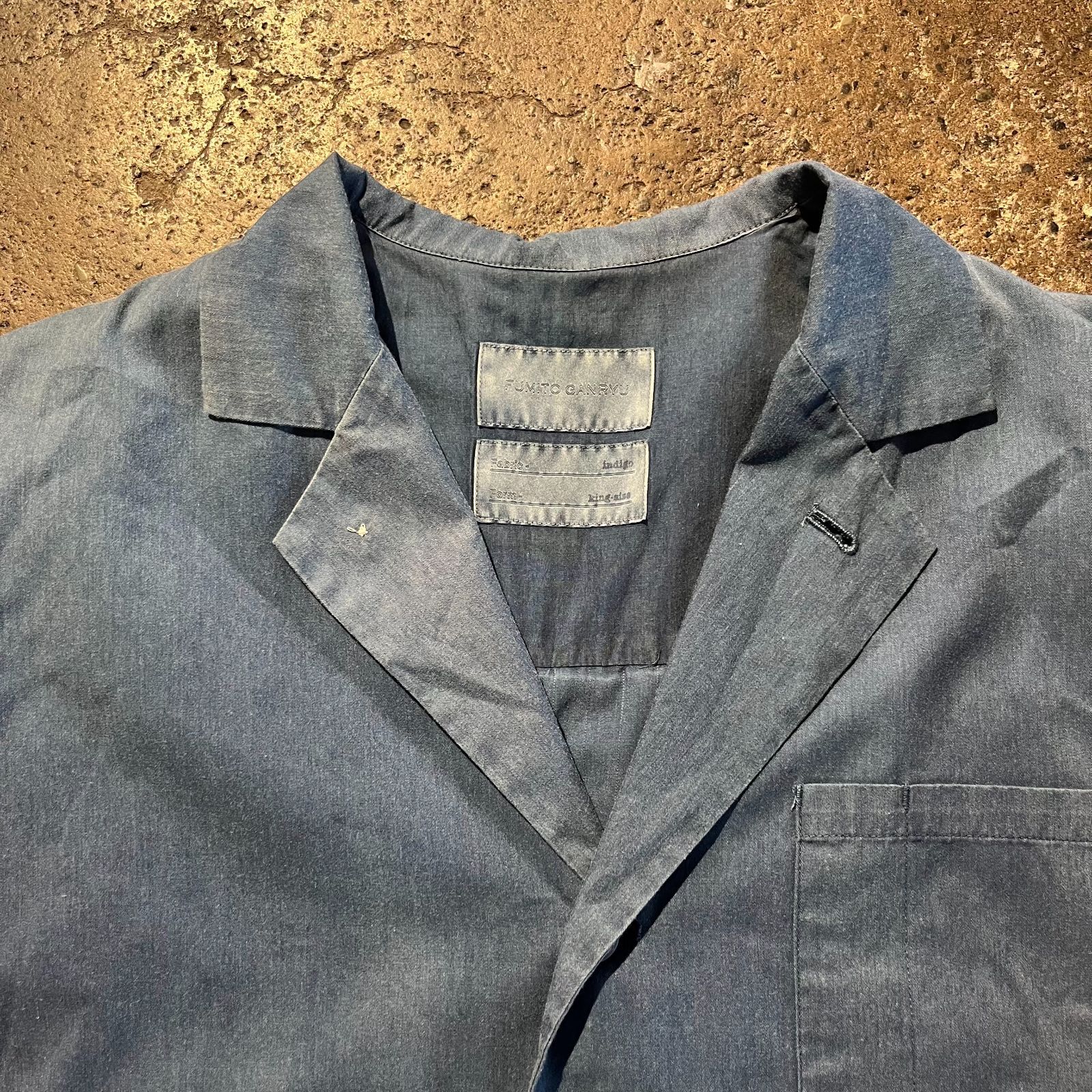 FUMITO GANRYU INDIGO KING SIZE COAT フミトガンリュウ インディゴ 