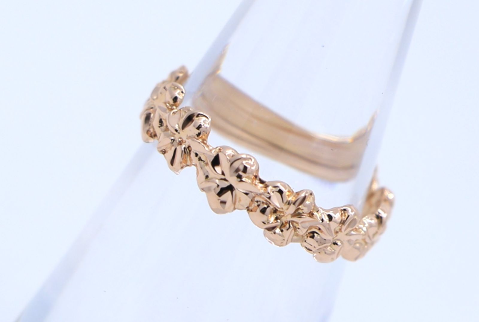 14K プルメリア リング ピンクゴールド ハワイアンジュエリー ハワジュ