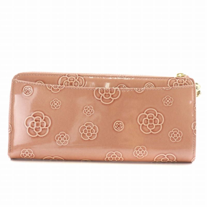 クレイサス CLATHAS 長財布 牛革 エナメル L字ファスナー 花柄