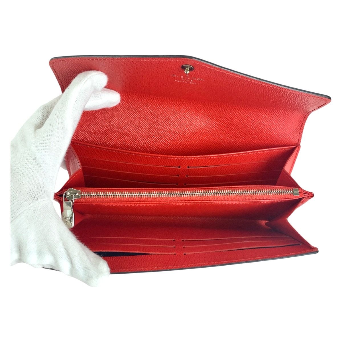 美品 LOUIS VUITTON ルイヴィトン エピ ポルトフォイユ サラ コクリコ  