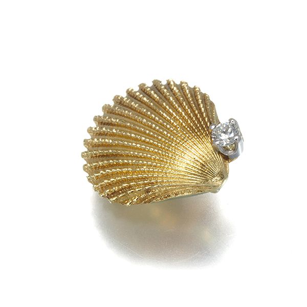 ティファニー ペンダントトップ ダイヤ ダイヤモンド 貝殻 K18YG WG 177584