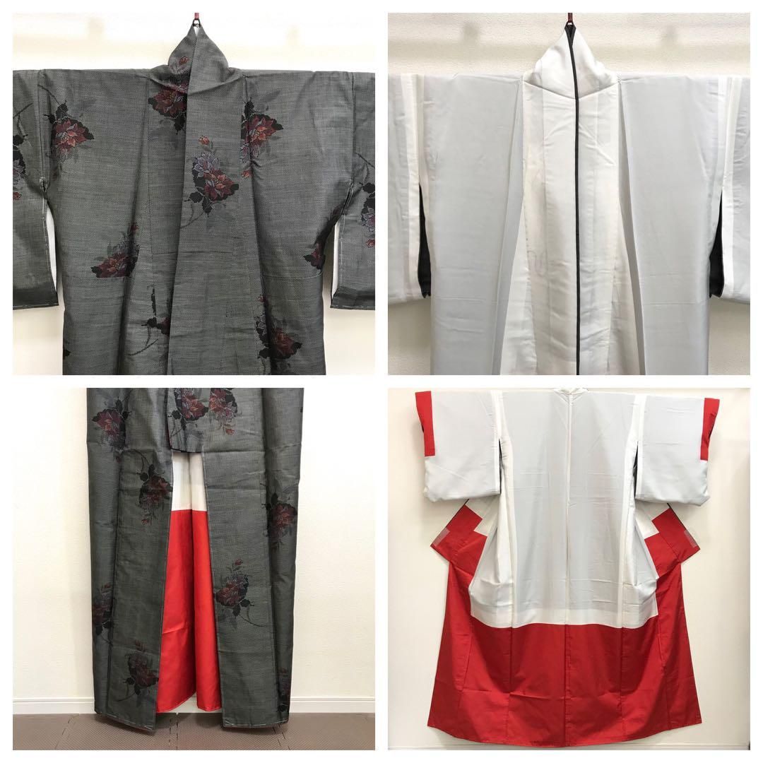 紬]本場大島紬 未使用 しつけ付き 片ス 七マルキ 花 蝶 鑑定書