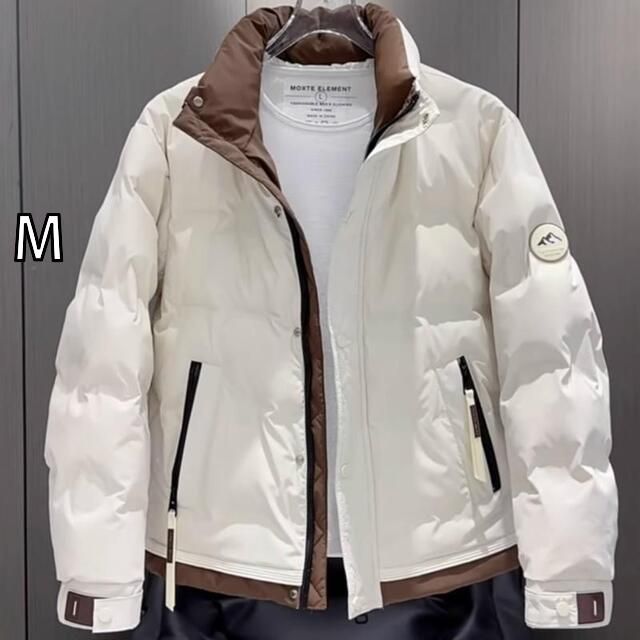 M 秋冬 コーデ メンズ 服 シンプル ファッション オシャレ 大人 かっこいい 大きいサイズ ストリート 紳士服 スタンドカラー ダウン ジャケット アウター 暖かい ホワイトダックダウン カジュアル トップス