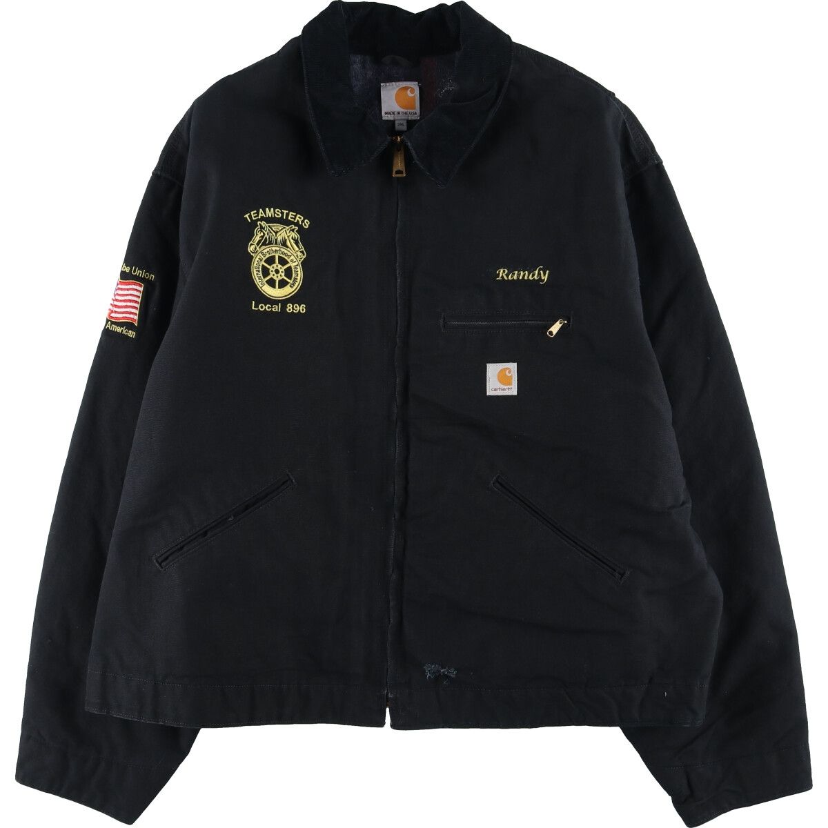 Carhartt　カーハート　デトロイトジャケット　短丈　ヴィンテージ　古着 古着 90年代 カーハート Carhartt バック刺繍 デトロイト