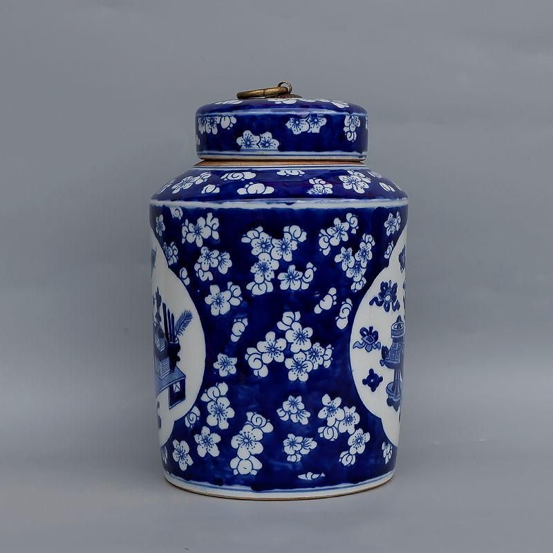 鯖氷梅博古紋帯蓋 茶壺  茶道具  陶磁器  工芸品 美術品 置物 鯖氷梅博古紋帯蓋 茶壺 茶道具 陶磁器 工芸品 美術品 置物