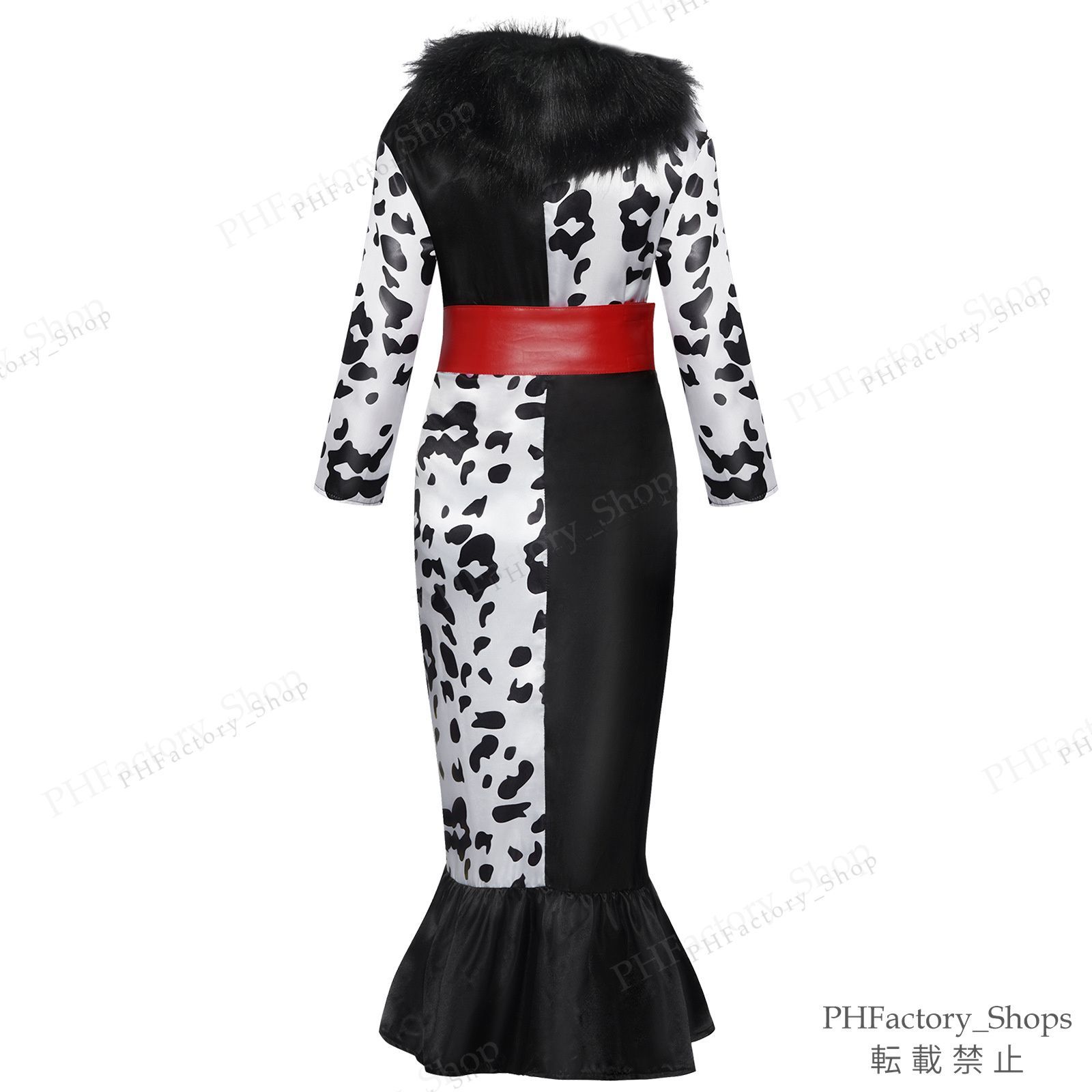 クルエラ仮装 セット 実写版クルエラ 衣装＋ウィッグ＋手袋セット d