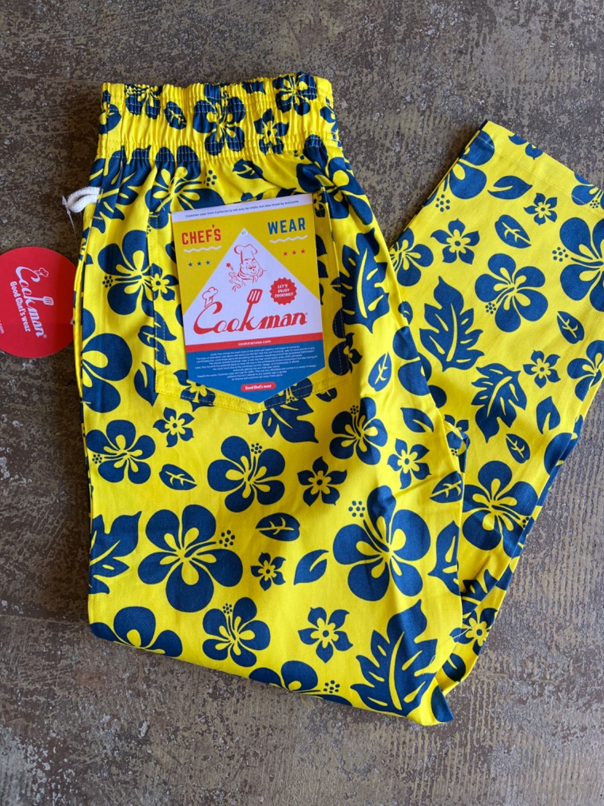 クックマンCOOKMAN CHEF PANTS 新品HIBISCUS YELLOW