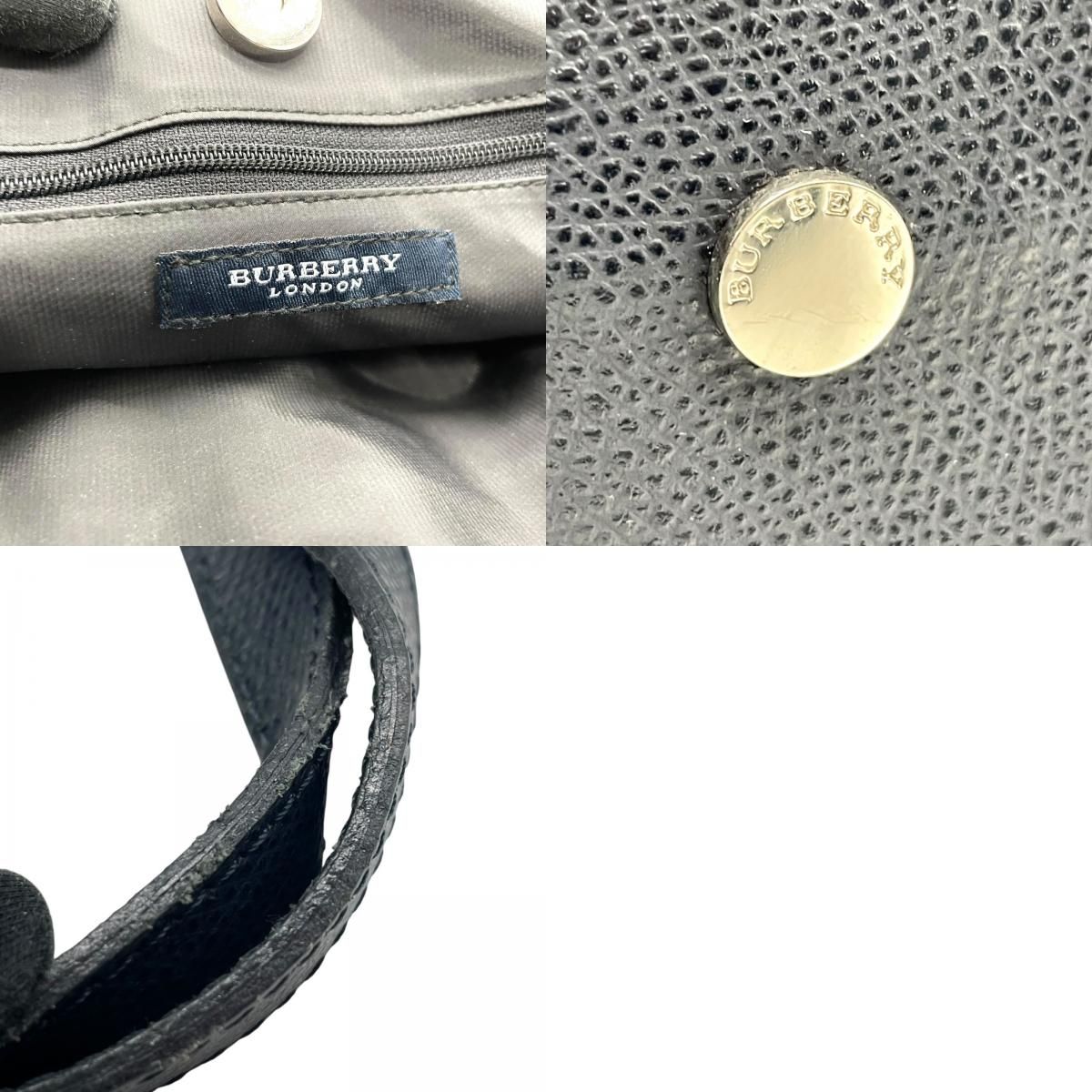 【美品】BURBERRY バーバリー　がま口　キャンバス ノバチェック　ブルー 美品 BURBERRY バーバリー ノバチェック トートバッグ 青 ブルー