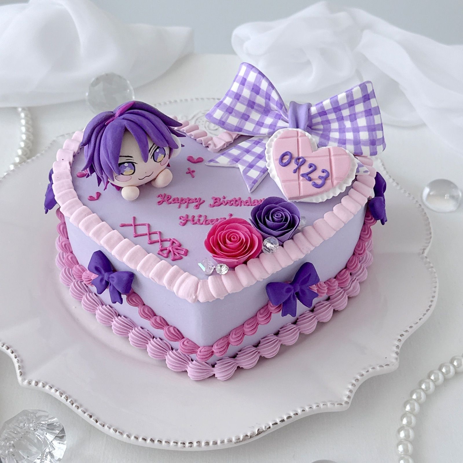 no276 ny※※※様オーダークレイケーキ ハート型 リング型 ケーキ