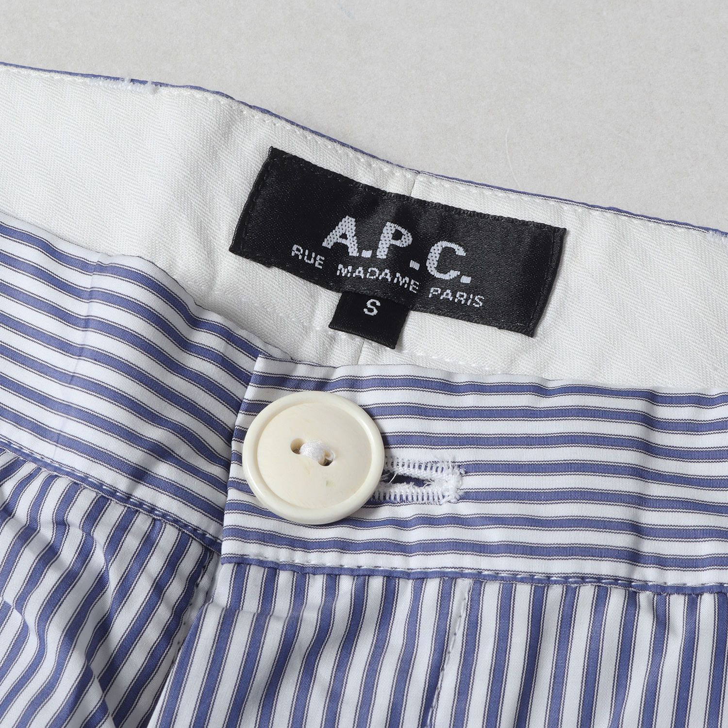 美品 A.P.C. アーペーセー パンツ ストライプ コットン ブロード