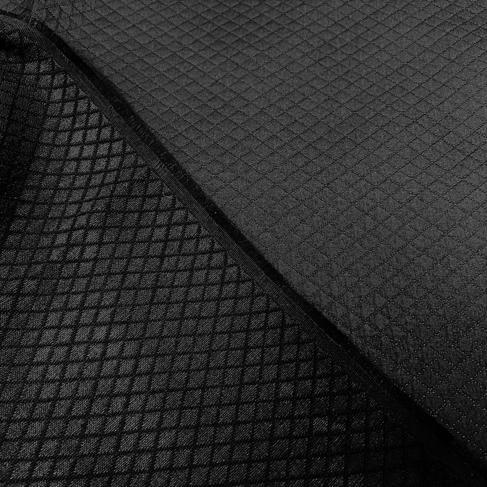 メーカー生産終了品【#1905】シルク混ジャカード生地(黒) 約245  