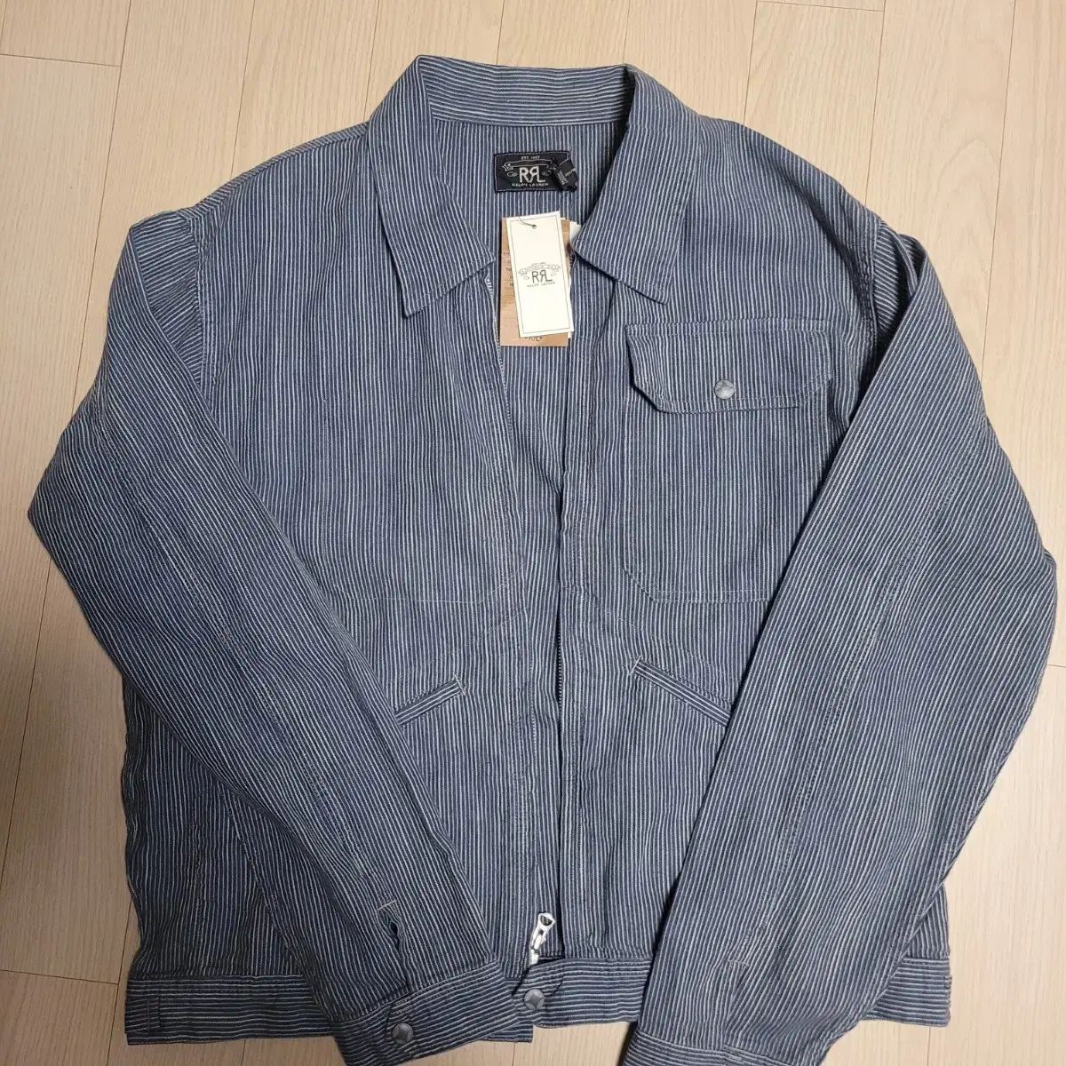 XL rrl ダブルアールエル ストライプ コットン リネン ジャケット