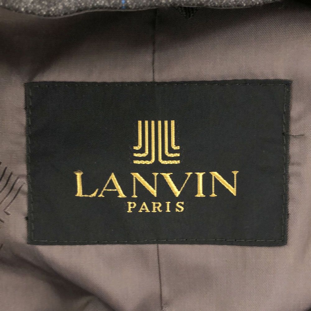 ランバン ストライプ ステンカラーコート ブラック系 LANVIN メンズ 