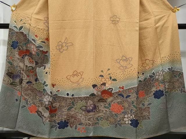 平和屋着物○訪問着 松竹梅几帳草花籬文 暈し染め 金彩 松坂屋