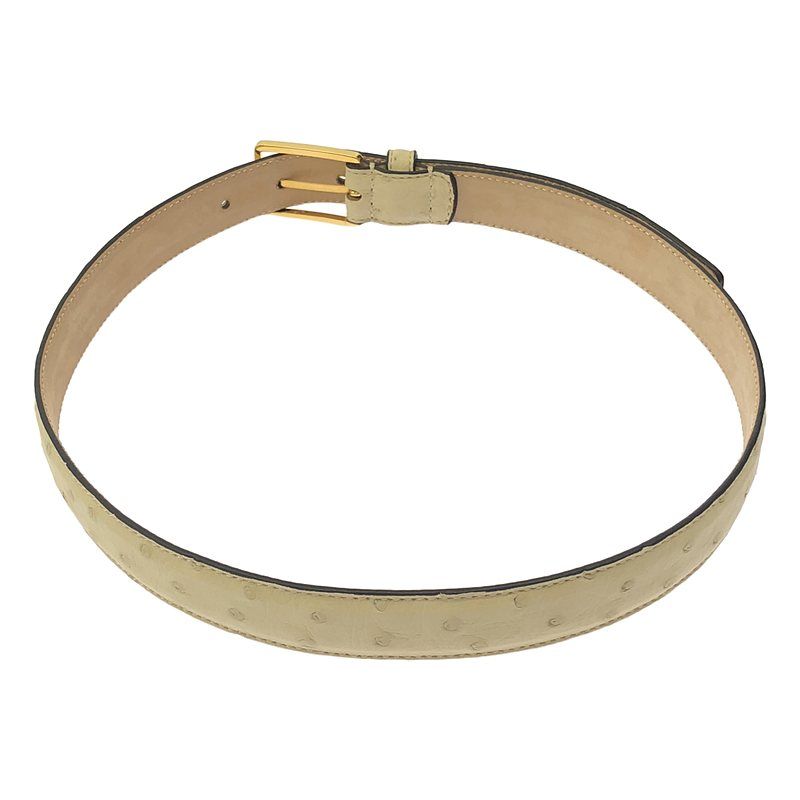 【美品】  Le Yucca's / レユッカス | Y08/26 OSTRITCH BELT オーストリッチ レザーベルト | CM.73 | アイボリー | レディース 美品】 Le Yucca's / レユッカス | Y08/26 OSTRITCH BELT
