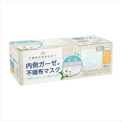 まとめ買い-30点セット 内側ガーゼの不織布マスク ３０枚入 富士 マスク