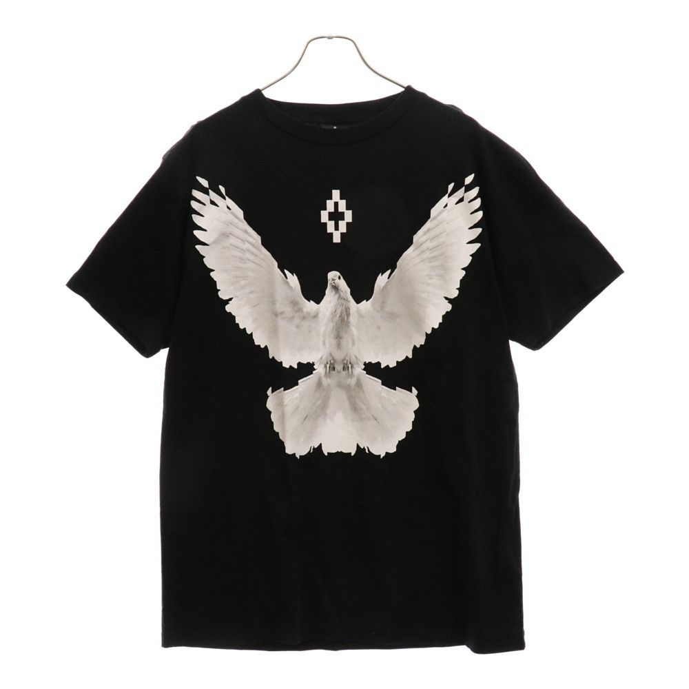 MARCELO BURLON (マルセロバーロン) フロント バードプリント 半袖Tシャツカットソー ブラック CMAA018S18001013