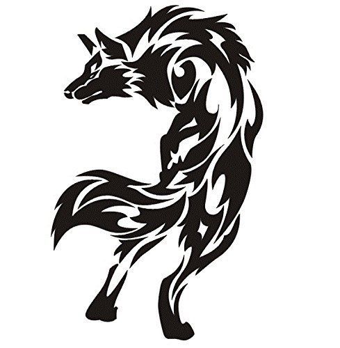 【2点セット】 野生の狼 ウルフモチーフ ステッカー バイク カー デカール