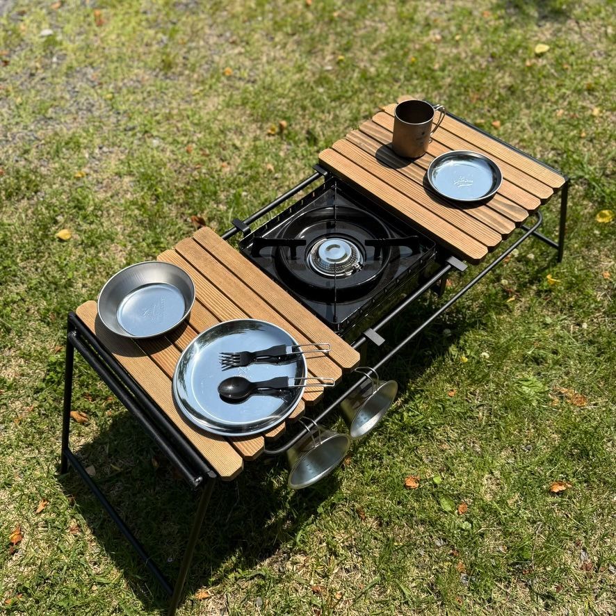 IGT対応 折りたたみアイアンテーブル ジャコビーン色-フラットバーナー