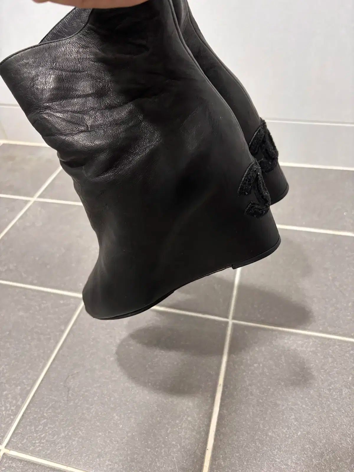 CHANEL シャネル ラムスキン オープントゥ アングル