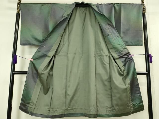 平和屋本店□極上 男性 角袖 和装コート 雨コート 西陣織 ロング丈 暈