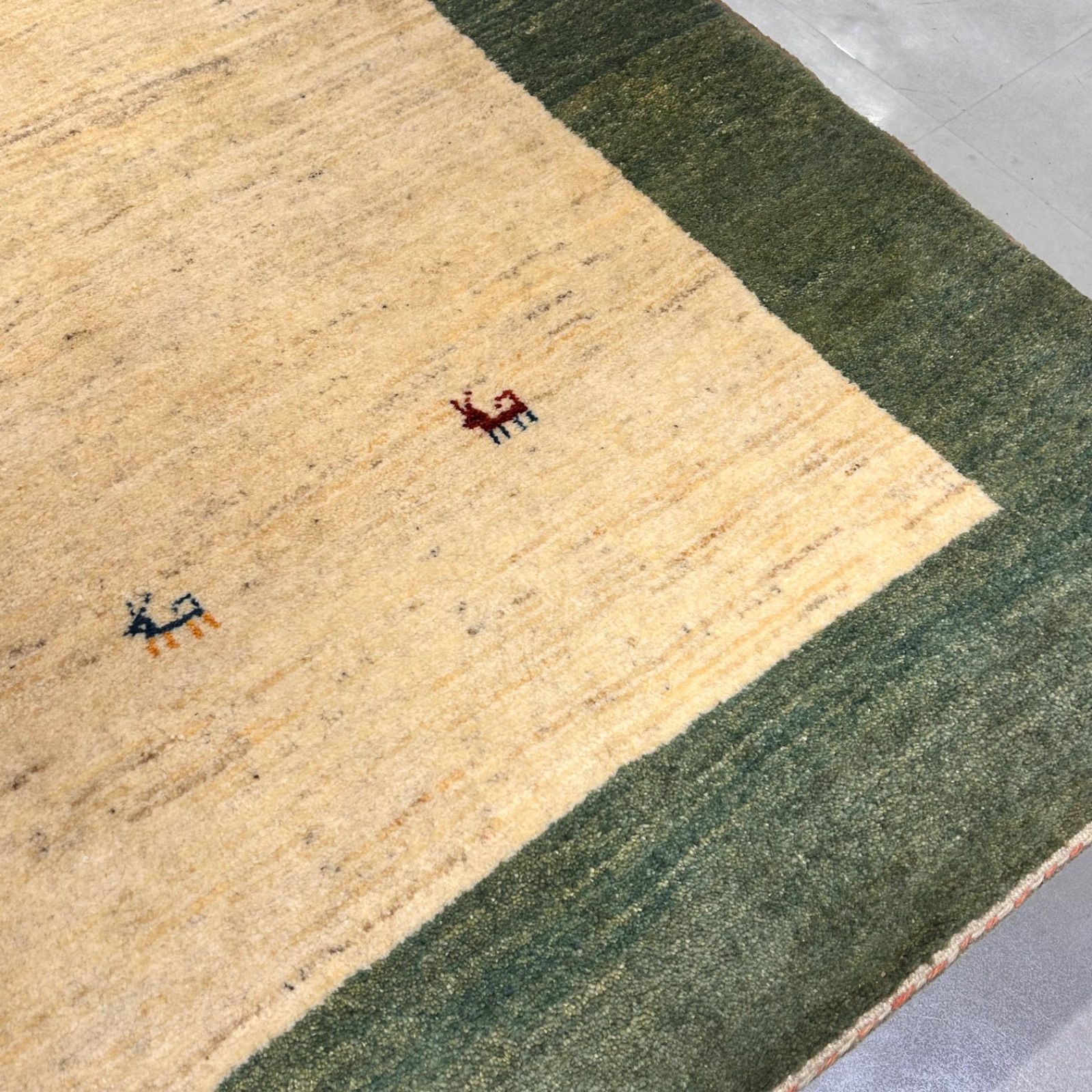 イラン ギャッベ 手織 リビング 絨毯 ペルシャ絨毯 ウール