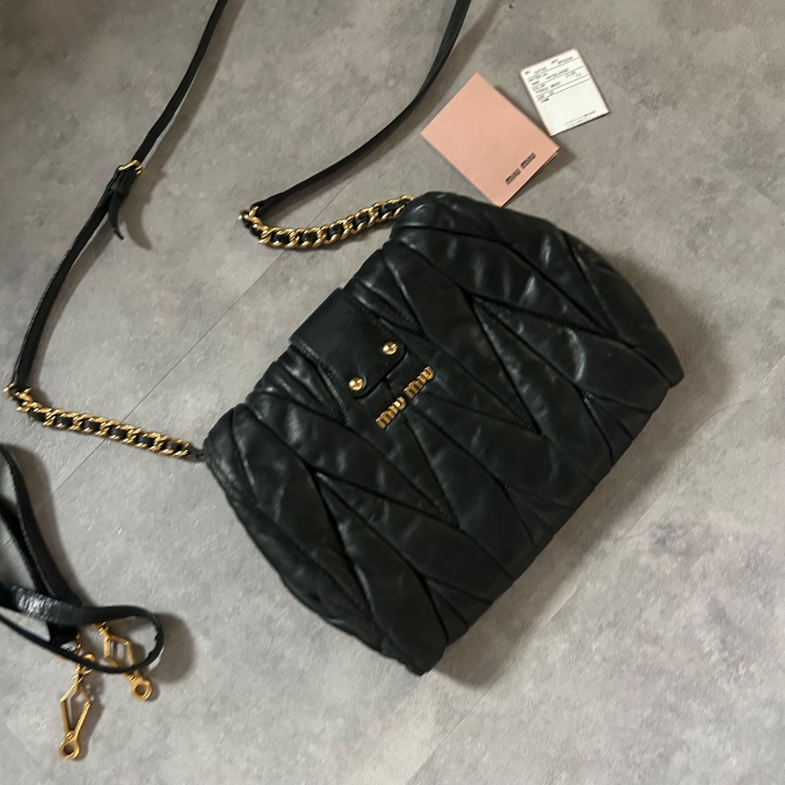 【2way❗️】miumiu leather 2way bag ハンドバッグ 2way❗️ miumiu leather shouler bag black - メルカリ