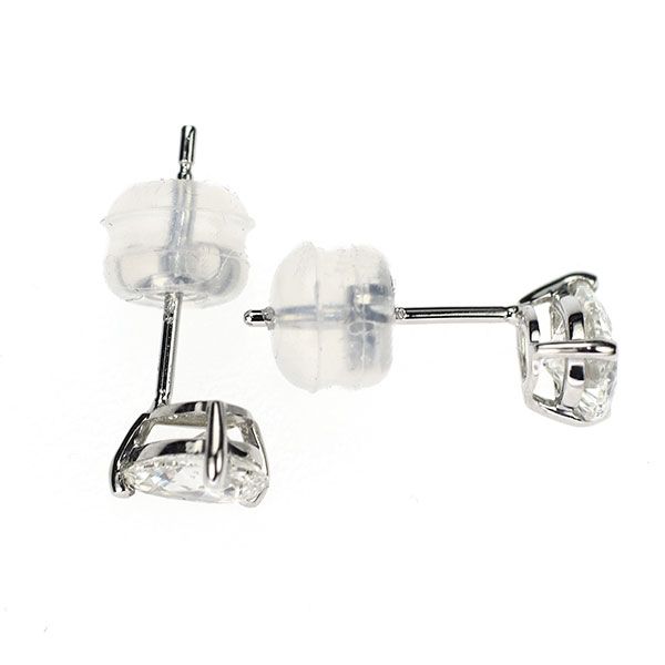 新品 Pt900 プリンセスカット ダイヤモンド ピアス 0.619ct H VS1/VS2  