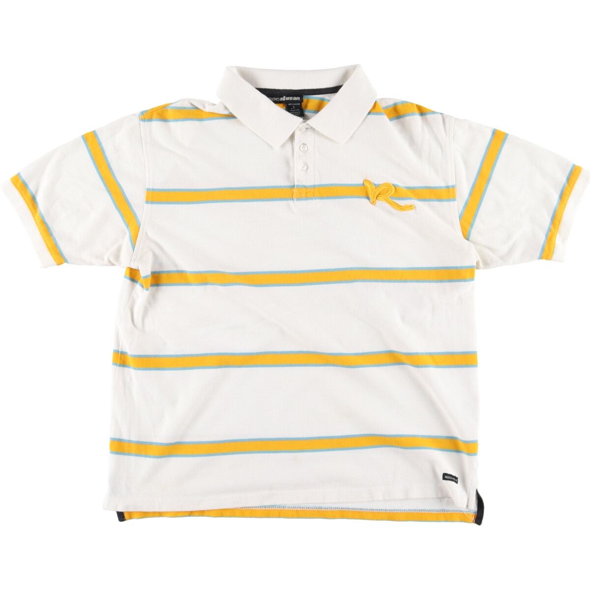 古着 ROCA WEAR 半袖 ボーダー ポロシャツ メンズL/eaa428337