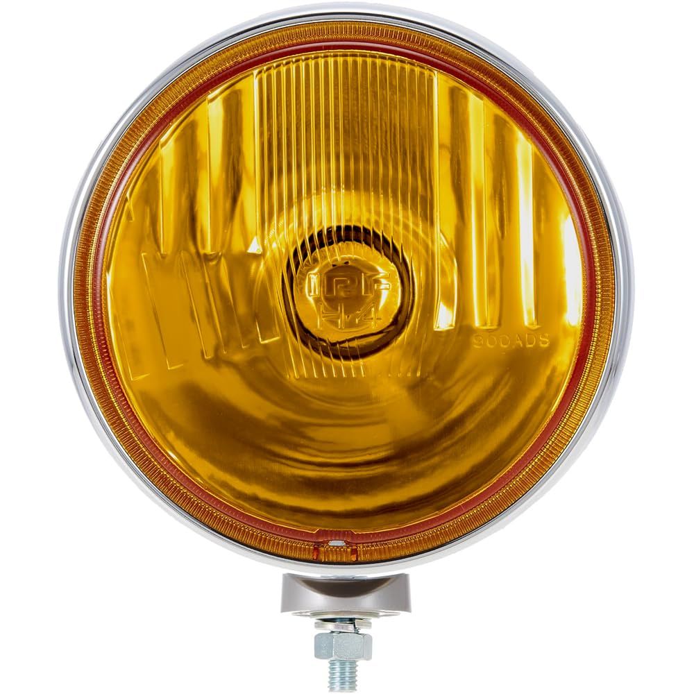IPF フォグランプ ハロゲン H4 丸形 直径200mm 12V用 1個入 イエローレンズ ドライビング配光 切替 メッキボディ オフロード ランプ単品 9M51