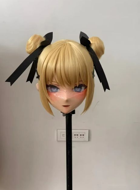 全頭マスク カツラ付き ロック付き NO.457 ドール ヘッドロリータ人形 コスプレ 変身 仮装 着ぐるみ kigurumi 二次元