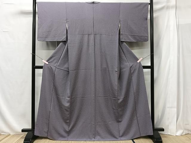 平和屋着物□上質な小紋 蔦の葉花文 鬼しぼ縮緬 正絹