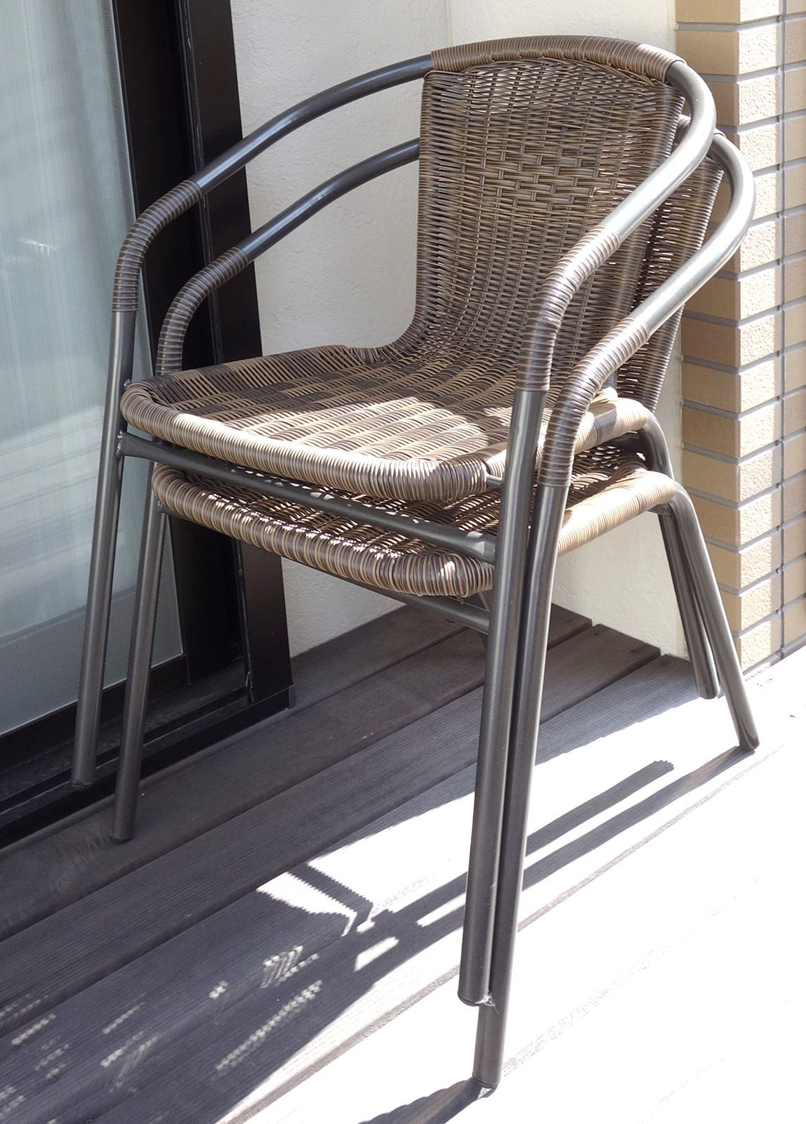 ガーデンチェア 2脚組 幅52cm×奥59cm×高74cm 座面の高さ41cm