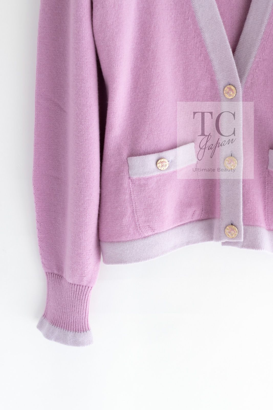 64万 シャネル カーディガン CHANEL 64万 パープル ピンク ココ マーク