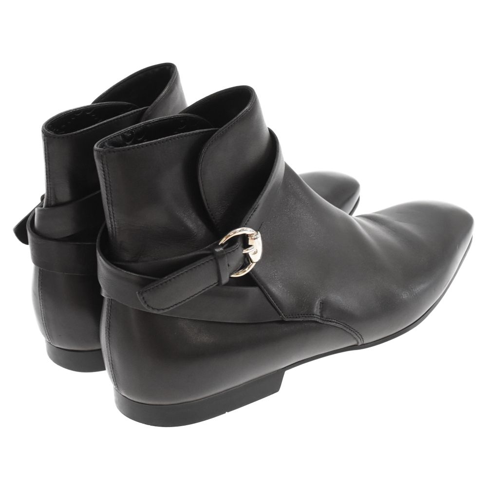 グッチ カーフ レザー ストラップ ショートブーツ GGパターン 170338 GUCCI (グッチ) カーフ レザー ストラップ ショートブーツ